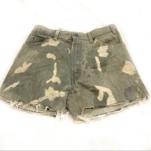 Levi Orange Tab High Rise Camo Style Cutoff Shorts